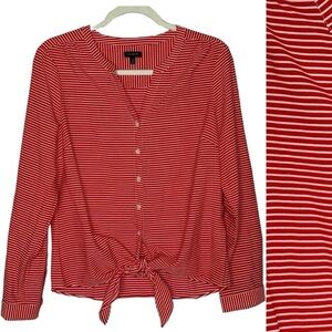 ❣️Talbots Red Striped Blouse❣️